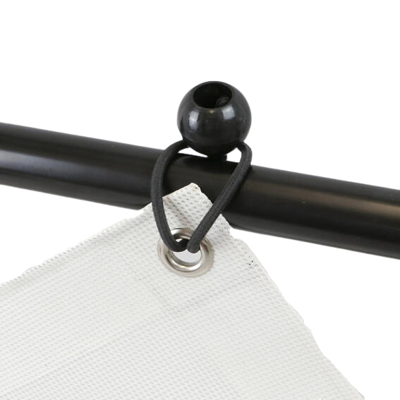 Rubber tensioners for golf simulator screen