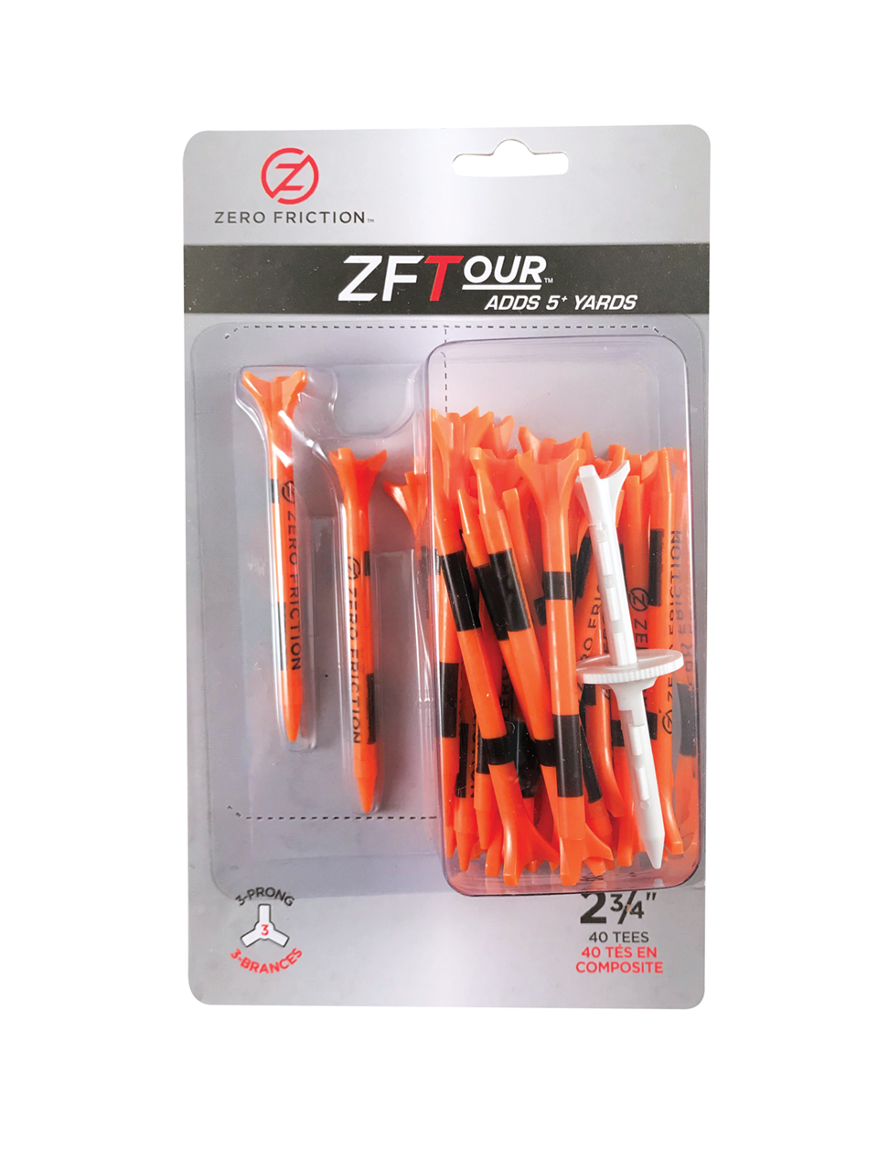Tés Zero Friction Tour à 3 broches 2 3/4