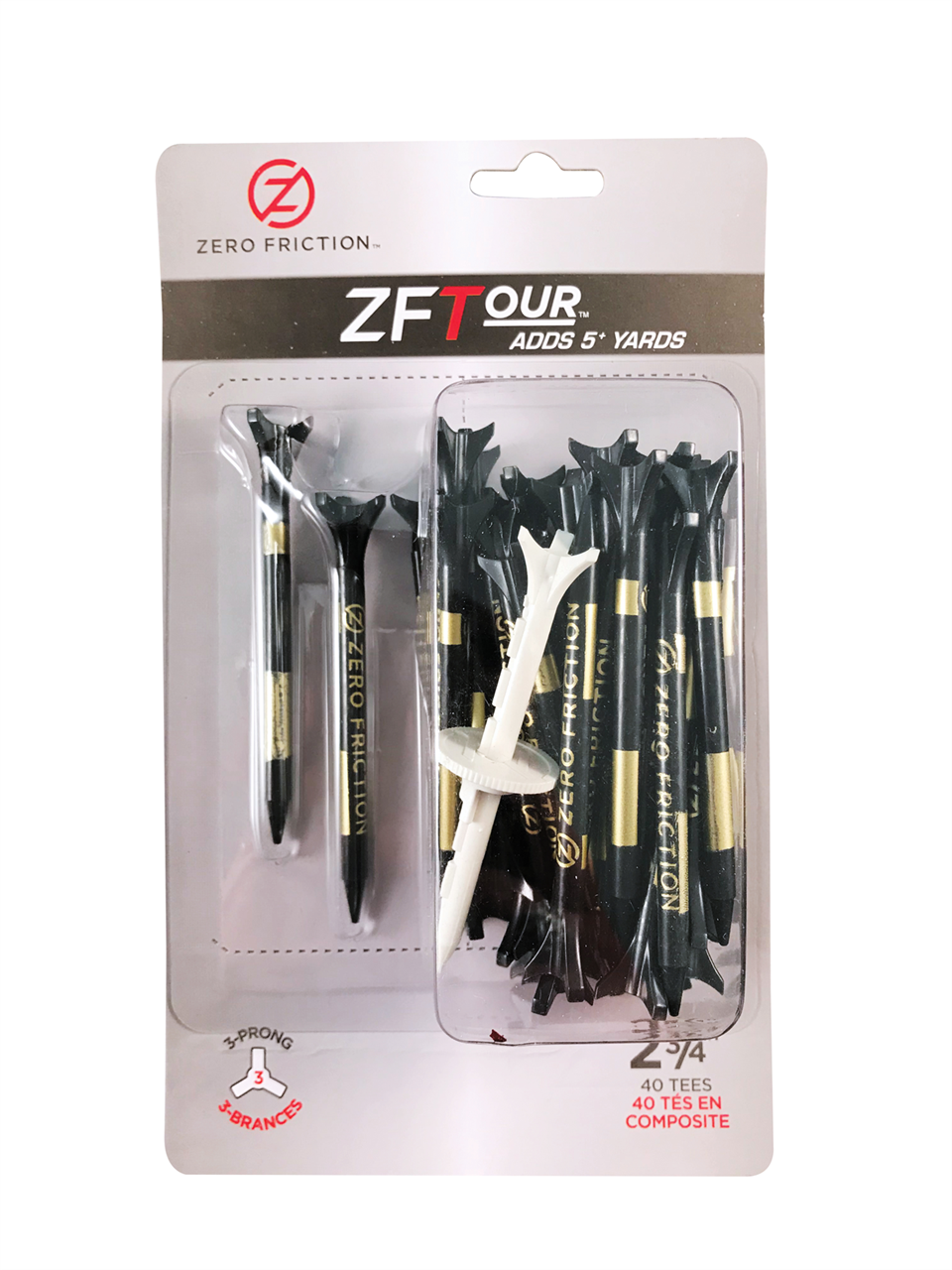 Zero Friction Tour Tees 3-Prong 2 3/4
